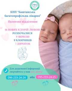У вересні у нашому пологовому будинку народилося 16 маленьких див!